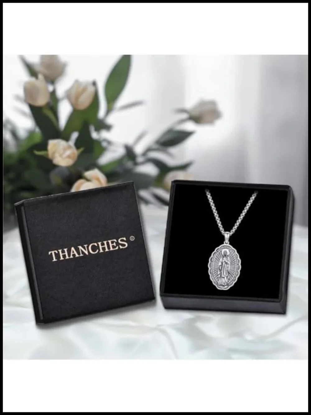 Miraculous Medal Necklace 925 Sterling Silver Virgin Mary Pendant Catholic
